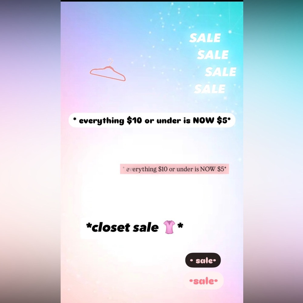 Closet Clean Out $5 Sale